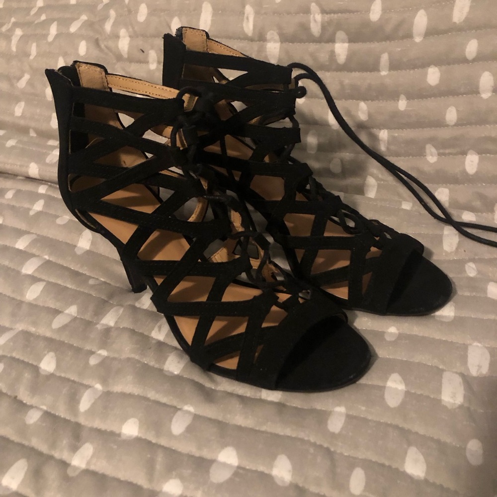 Christian Siriano black strappy heels